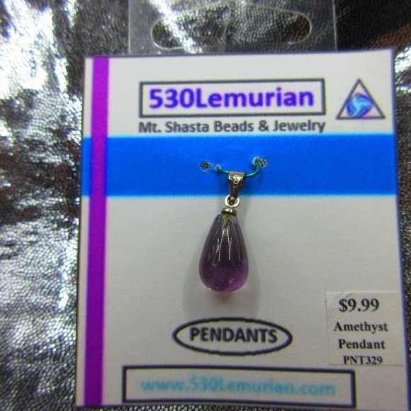 Amethyst Drop Gemstone Pendant - Picture 1 of 3